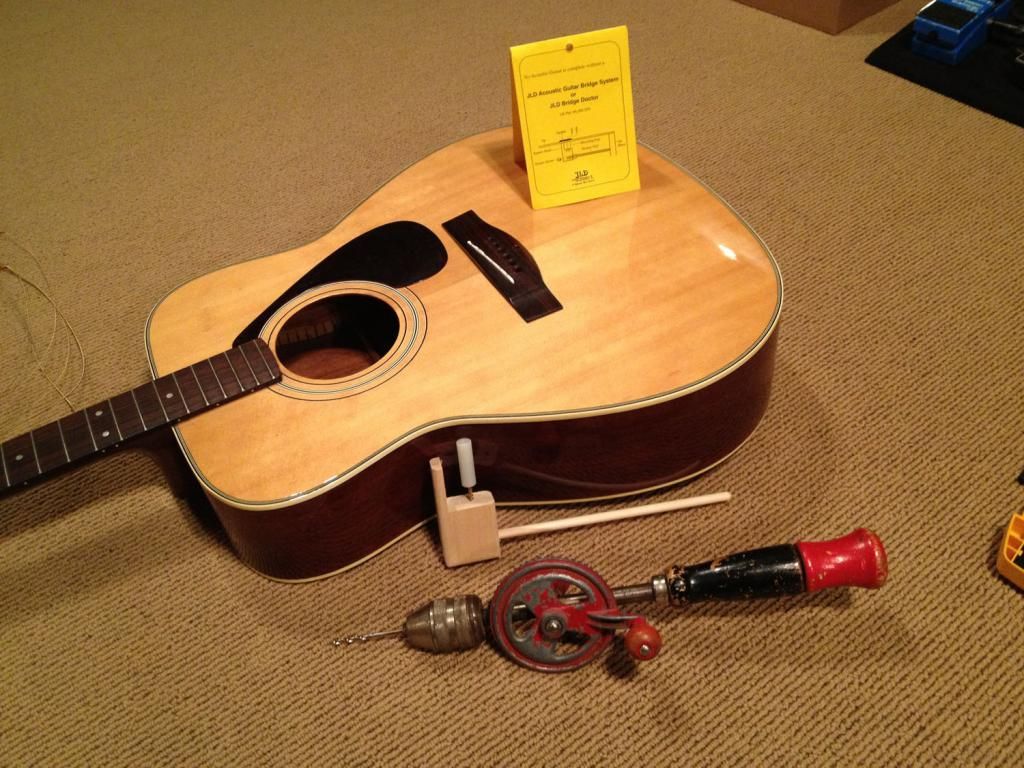 JLD Bridge Doctor install on 197981 era Yamaha FG 335 acoustic The
